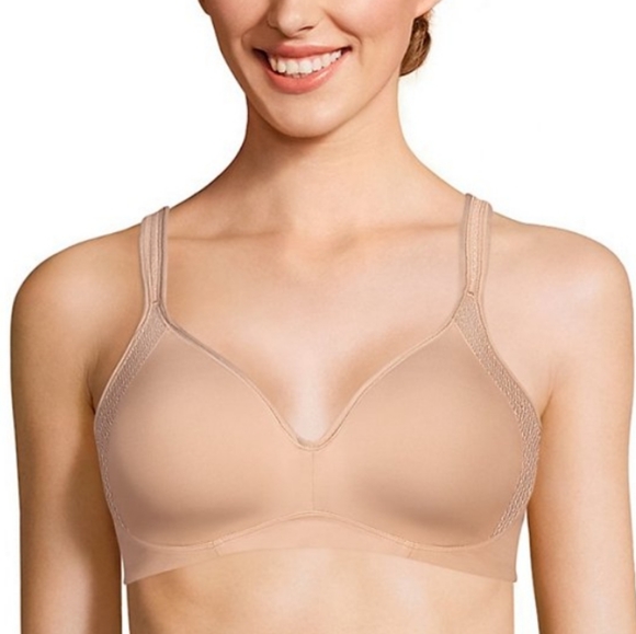 Bali Active Classic Coverage Bra Wire Free Nude Beige size 34D - Picture 1 of 8